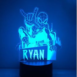 Lampe/veilleuse personnalisée arc en ciel spiderman