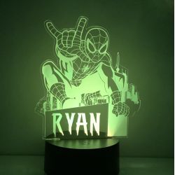 Lampe/veilleuse personnalisée arc en ciel spiderman