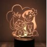 Lampe/veilleuse personnalisée arc en ciel Lilo et Stitch