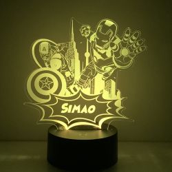 Lampe/veilleuse personnalisée arc en ciel Super Heros