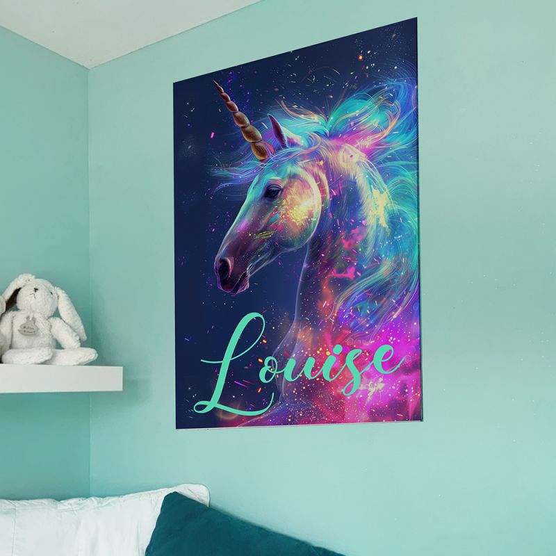 Tableau mural personnalisé licorne