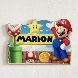 Plaque de porte personnalisée Mario