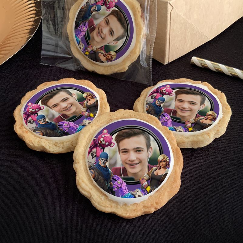 6 cookies personnalisés photo décor Fortnite