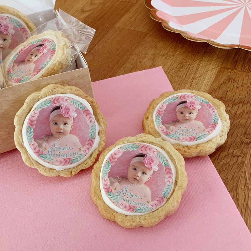 6 cookies personnalisés photo décor cygne