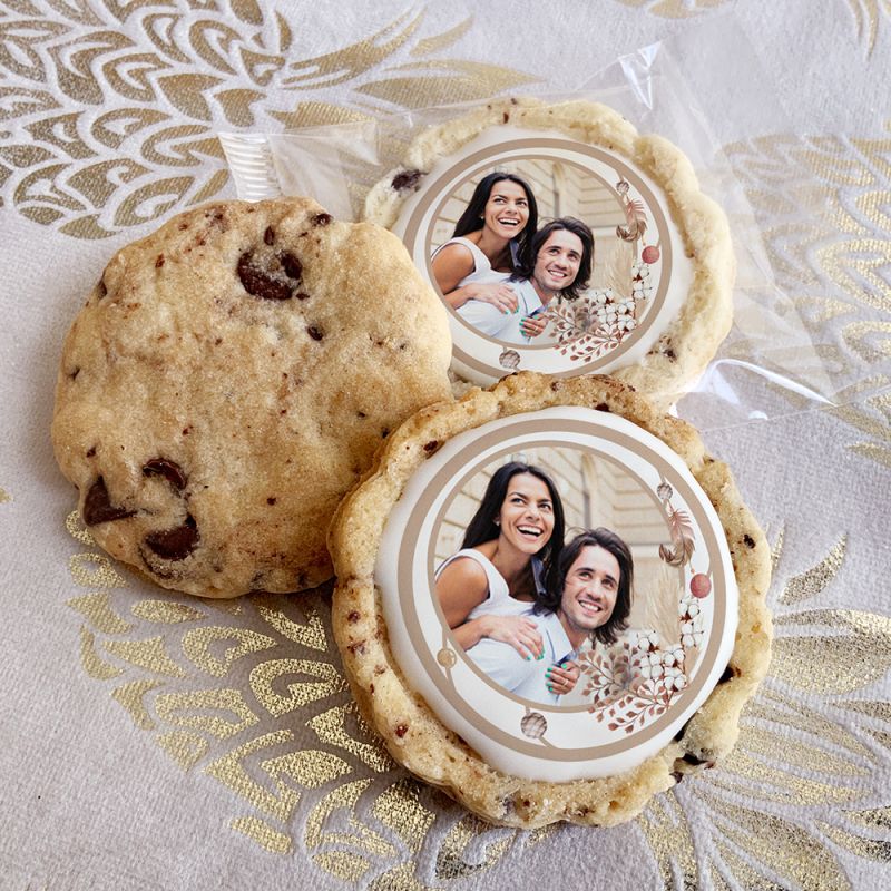 6 cookies personnalisés photo décor Boho