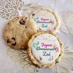 6 cookies personnalisés texte décor Ballons