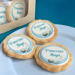 6 cookies personnalisés texte décor princesse cendrillon