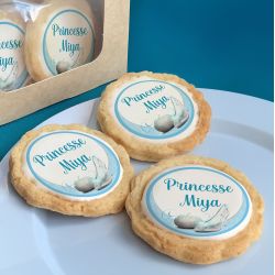 6 cookies personnalisés texte décor princesse cendrillon