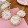 6 cookies personnalisés texte décor coeurs aquarelles