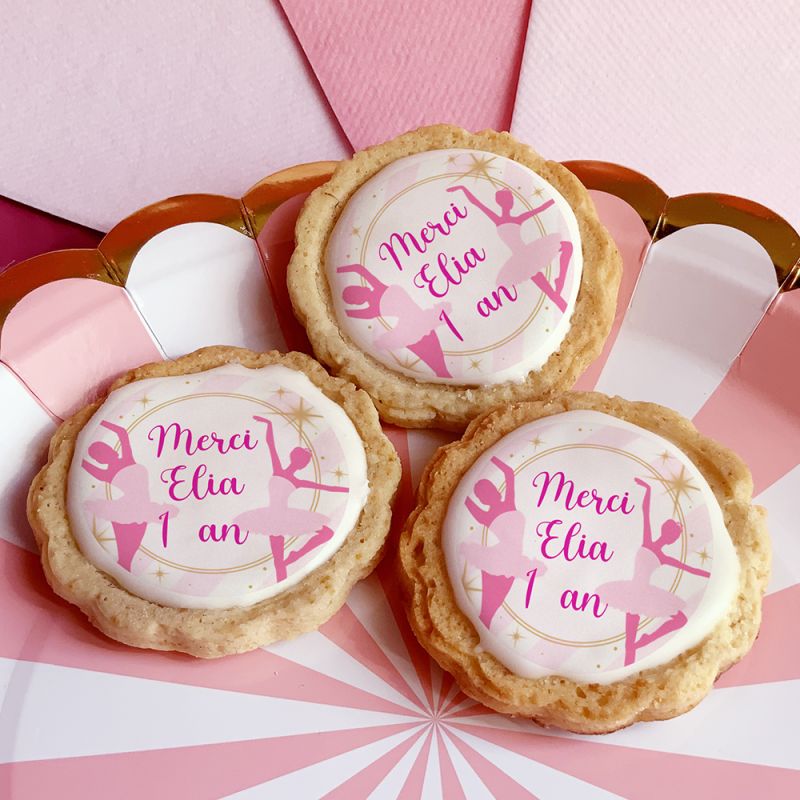 6 cookies personnalisés texte décor danse