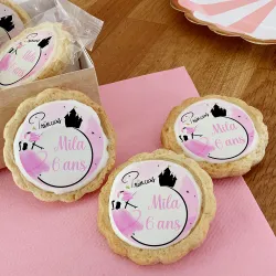 6 cookies personnalisés texte décor Princesse