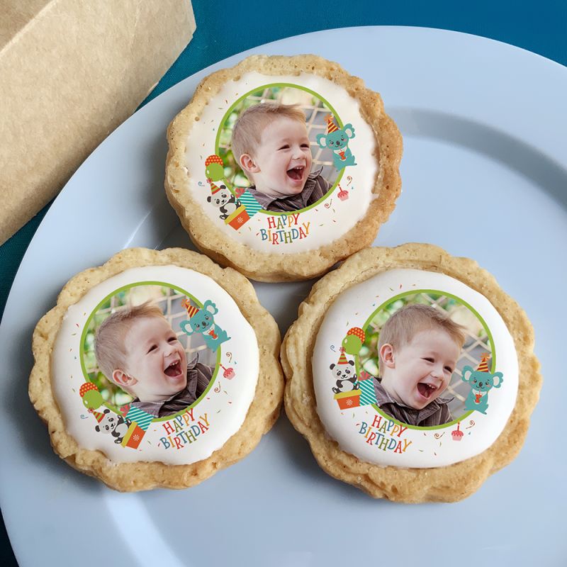 6 cookies personnalisés photo décor safari