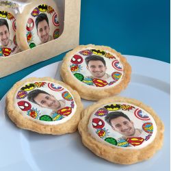 6 cookies personnalisés photo décor Super heros