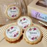 6 cookies personnalisés texte décor Pivoines roses