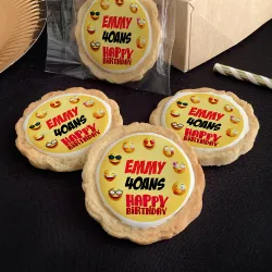 6 cookies personnalisés texte décor smiley