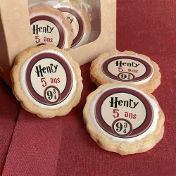 6 cookies personnalisés texte décor Harry Potter