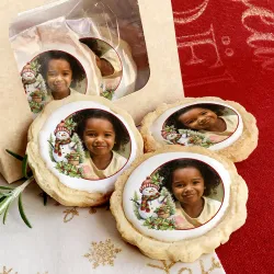 6 cookies noël personnalisés photo décor Bonhomme