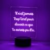 Lampe/veilleuse personnalisée arc en ciel Texte