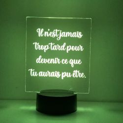 Lampe/veilleuse personnalisée arc en ciel Texte