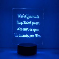 Lampe/veilleuse personnalisée arc en ciel Texte