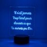 Lampe/veilleuse personnalisée arc en ciel Texte