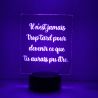 Lampe/veilleuse personnalisée arc en ciel Texte