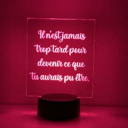 Lampe/veilleuse personnalisée arc en ciel Texte