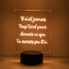 Lampe/veilleuse personnalisée arc en ciel Texte