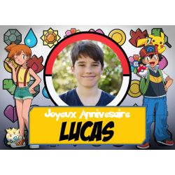 Plaque bienvenue photo personnalisée Pokemon