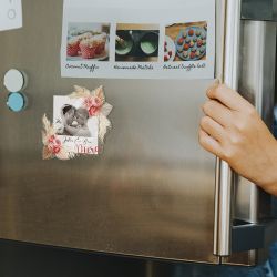 Magnet personnalisé plexi Merci décor roses vintages