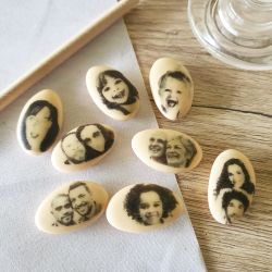 Dragées écru personnalisées au chocolat